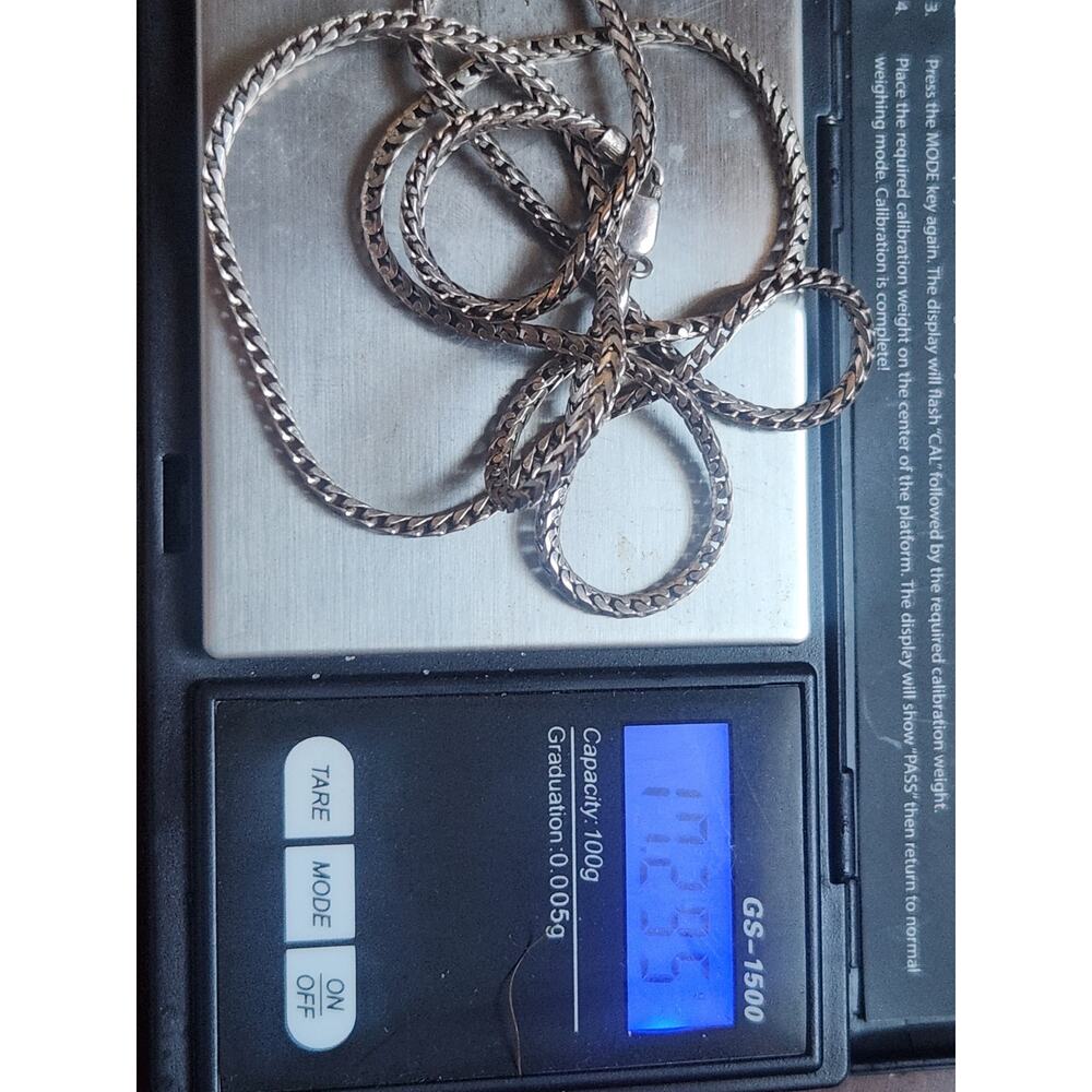 Sterling Silver 925 Herringbone Chain Necklace 24 Inch - Picture 7 of 7